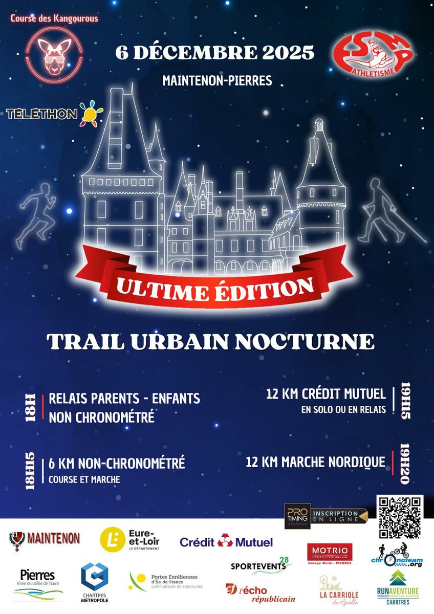 Proposition d'activité : TRAIL URBAIN NOCTURNE à MAINTENON-PIERRES